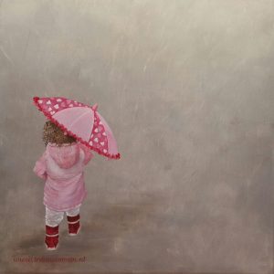 #portraitpaintingoncanvas #umbrella #rain #kinderkamer #child #portretschilderijopdoek #huisentuin #buitenleven #wonenlandelijkestijl #muurdecoratie #buitenleven #landleven #royaltalens #winsorandnewton #araacrylverf #nederland #irmawisman #irmawismanvanrooijen #www.irmawisman.nl